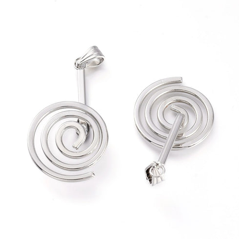 Brass Donut Bail Silver Color 47X23mm